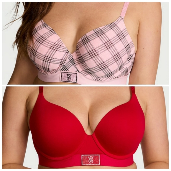 Victoria's Secret Set Of 2 T-shirt Demi Push-up Full Coverage Bras 36C Shapewear - Picture 1 of 13